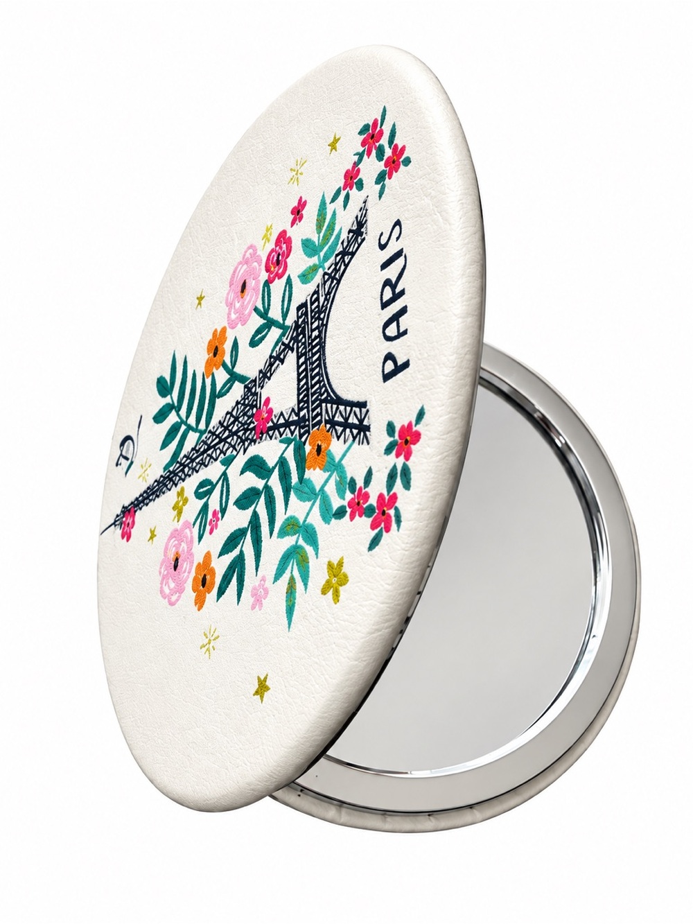 Kiub Paris Eiffel Tower Floral Compact Mirror – France